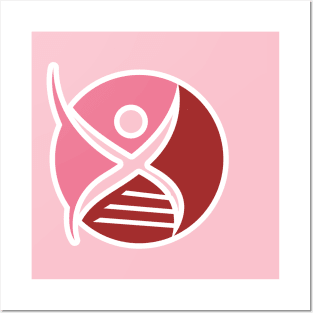 Human DNA and genetic sticker logo design. Emblem, Concept Design, Creative Symbol, Icon. Posters and Art